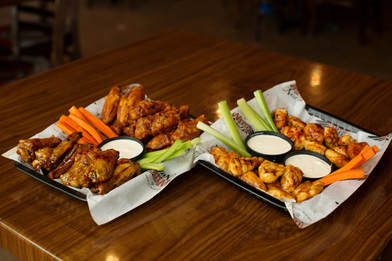 a dish with fresh wings